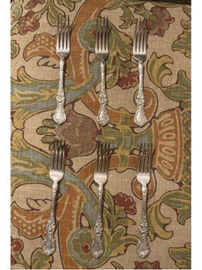 Antique 1835 R Wallace HIBISCUS Silverplate Forks – Monogram P – Set of 6